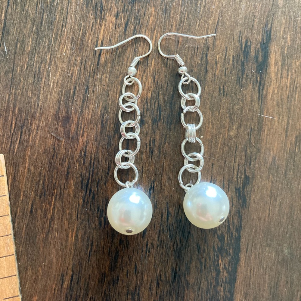 Elegant Simulated Pearl Drop Earrings